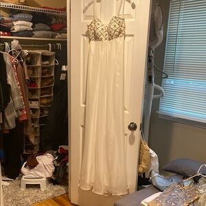 Terani Couture White and Gold Wedding Dress